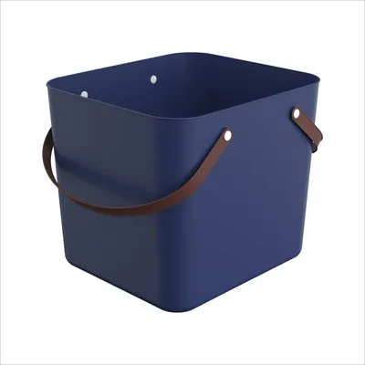 Immagine prodotto di Contenitore di stoccaggio Rotho Albula, capacità 40 litri, cestino per riporre oggetti realizzato in PP riciclato, colore blu