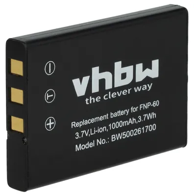 Produktbild von vhbw Akku Ersatz für Vivitar 024-910001-10, 02491-0006-10, 02491-0009-01, 02491-0012-01, 02491-0017-00 für Kamera (1000 mAh, 3,6 V, Li-Ion)