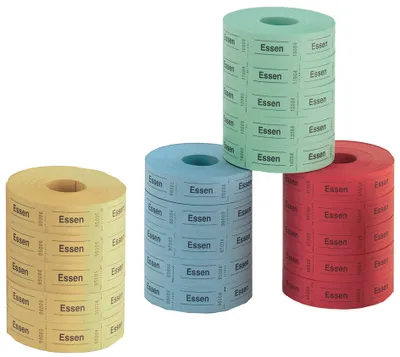 Produktbild von Herlitz Essenmarken 30 x 55 mm zufällige Farbe 5 Rollen á 1.000 Abrisse