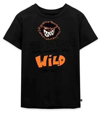 Produktbild von Spreadshirt Die Wilden Kerle Wild Spruch mit Logo Kinder Premium T-Shirt, 98/104 (2 Jahre), Schwarz