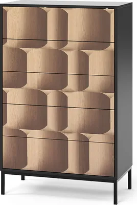Produktbild von Kommode Vicco Eliza Schwarz/Eiche 76 x 120 cm mit 5 Schubladen, Model 55176