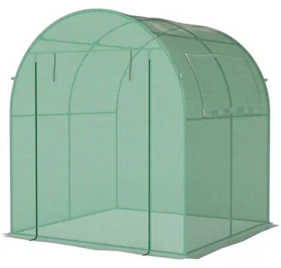 Image de Serre de jardin - Tunnel de culture en PE - Portes et fenêtres coulissantes - 180x180x200 cm - Vert armée
