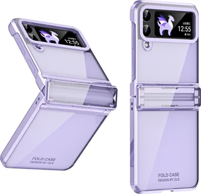 Produktbild von Hülle für Samsung Galaxy Z Flip 3 5G Ultradünne Überzug Kristall Klar Schutzhülle mit Scharnierschutz Lila