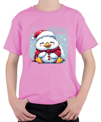 Produktbild von HO NOPE niedlicher Weihnachts Pinguin Cartoon Kawaii süß lustig Kinder T-Shirt, Pink, 104