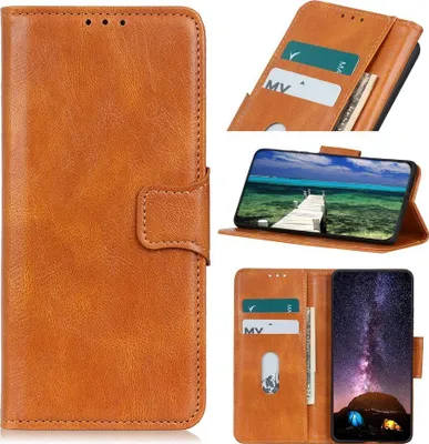 Produktbild von Mobigear Classy iPhone 13 Pro Max Hülle Klapphülle Geldbörse - Cognac