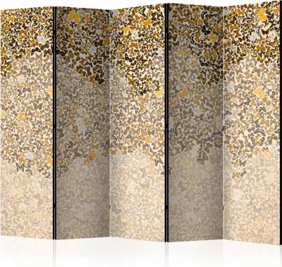 Produktbild von 5-teiliger Doppelseitiger Vlies Paravent - Art and butterflies II 225x172 cm Muster g-C-0169-z-c