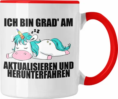 Produktbild von Trendation - Lustige Einhorn Spruch Mitarbeiter Geschenk Arbeitskollege Tasse Kollegin Abschiedsgeschenk (Rot)