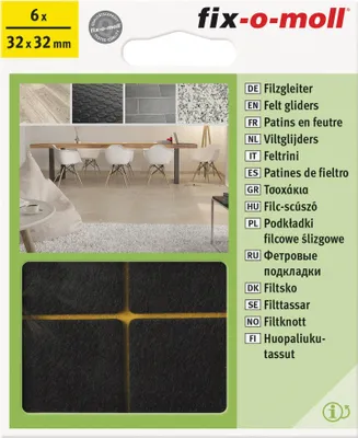 Produktbild von Filzgleiter 32mm x 32mm braun fix-o-moll