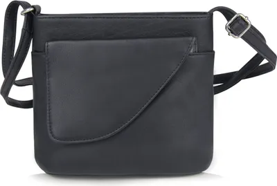 Produktbild von Frentree Umhängetasche, Kleine Ledertasche in schwarz und braun, Tasche mit Handyfach, verstellbarer Gurt, Schwarz-Braun