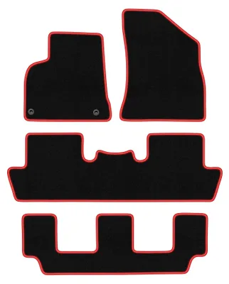 Image de Tapis de sol en moquette noir/rouge pour Peugeot 5008 I 2009-2017 4 pièces