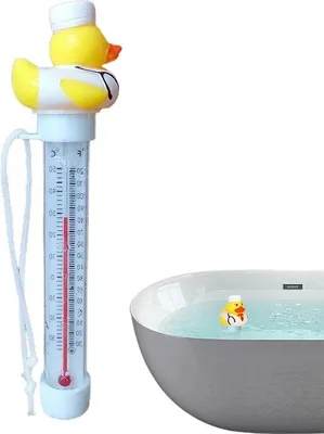 Obrázok produktu pre Jednoduché meranie teploty vody v bazéne – teplomer do bazéna v tvare kačice s veľkým displejom.