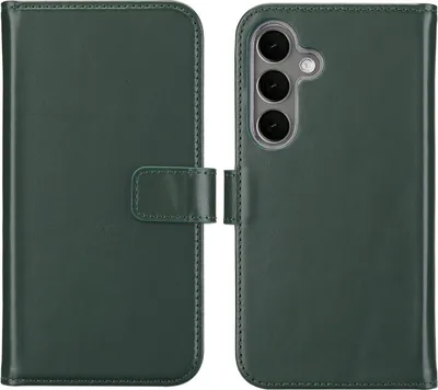 Immagine prodotto di Custodia a libro in vera pelle Selencia per Samsung Galaxy S25 - Verde