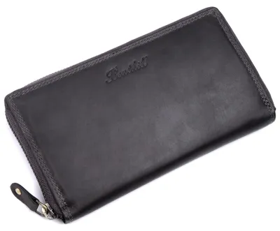 Produktbild von Benthill Damen Geldbörse Echt Leder - Langes Portemonnaie mit RFID Schutz - XL Vintage Geldbeutel - Langbörse inkl. Geschenkbox