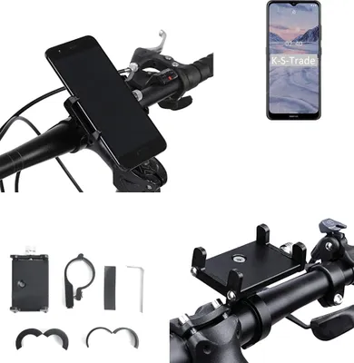 Produktbild von K-S-Trade Handyhalterung für das Fahrrad kompatibel mit Nokia 2.4 Halter Lenkstange Fahrradhalterung Motorrad Bike Mount Befestigung Smartphone Handy