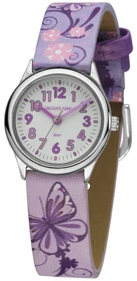 Produktbild von JACQUES FAREL Kinder-Armbanduhr Analog Quarz Mädchen Textilband HCC 435 Blumen