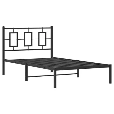 Obrázek produktu pro Kovový rám postele s čelem černý 100 x 190 cm