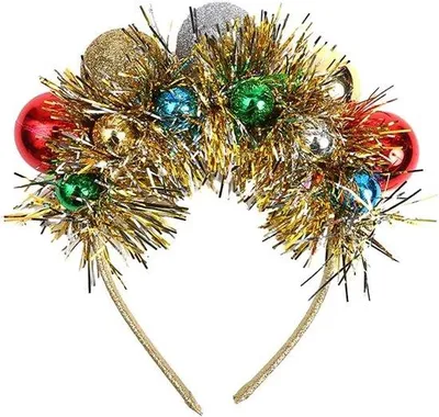 Image de Bandeau de Noël avec boules pour femmes, taille unique, rouge