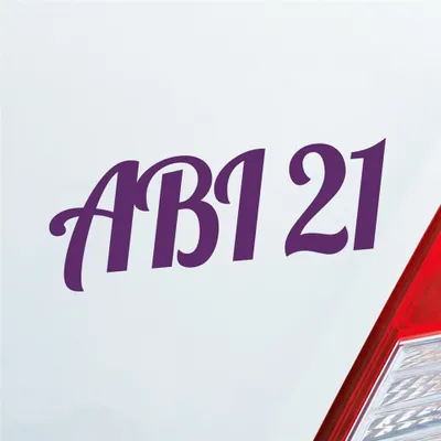 Produktbild von Auto Aufkleber ABI 21 Abitur 2021 19x7 cm Lila Sticker Heckscheibenaufkleber