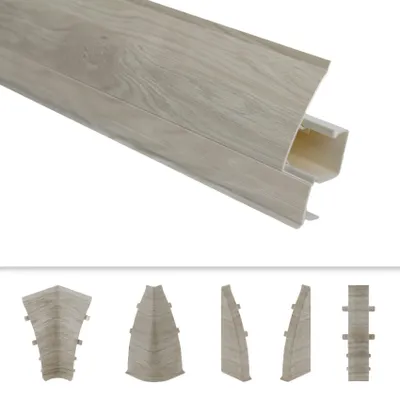 Produktbild von PVC Sockelleisten Sparpakete Fußbodenleisten 23x65mm Modern Kabelkanal