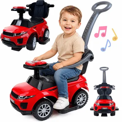 Zdjęcie produktu dla Jeździk chodzik samochód na pedały pchacz z melodyjkami 3w1 autko z klaksonem czerwony FUNFIT KIDS