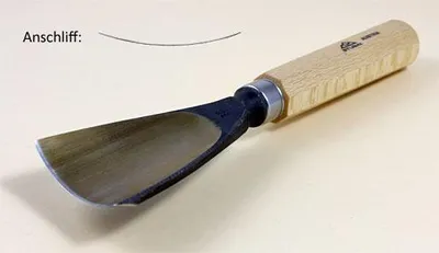 Immagine prodotto di Scalpello STUBAI Serie 52 - Forma 66 | Coltellino svizzero Forma E 50 mm, con manico in legno, per preforo, intaglio e intaglio a rilievo, per superfici lisce, per lavorazioni precise del legno