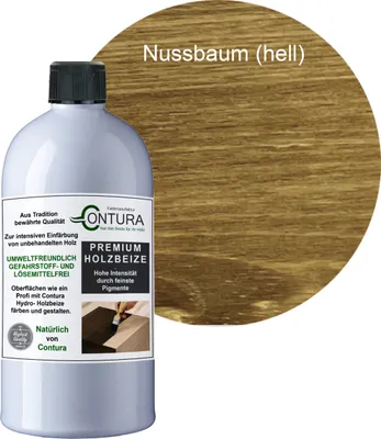 Produktbild von Contura 500ml. Holzbeize Wasserbeize Möbel Farbe - Nussbaum Hell