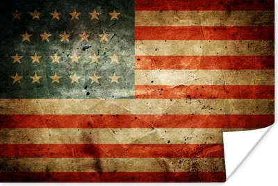 Produktbild von MuchoWow® Poster Flagge - Vintage - USA 60x40 cm - Schlafzimmerdekoration