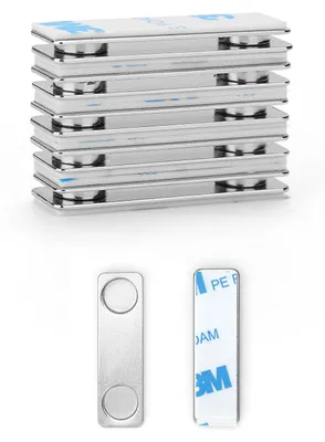Produktbild von 6 Paar magnetische Aufhängestreifen für Bilder, abnehmbare und beschädigungsfreie magnetische Befestigung, selbstklebende Streifen zum Aufhängen von Bilderrahmen und Heimdekorationen.