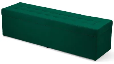 Produktbild von MG Design Polsterhocker Grün 45x160 cm - Stauraum 190L, bis 300 kg, matt & pflegeleicht, für Wohnzimmer & Flur