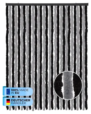 Immagine prodotto di Tenda in pile (120x220 cm) per porte "Antracite - Nero" come protezione dagli insetti per balcone, terrazza o camper, roulotte, padiglione