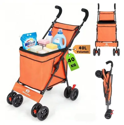 Imagen del producto de Bolsa de almacenamiento para carrito plegable - Capacidad de 40 litros - 4 ruedas - Fabricada en tela Oxford 600D