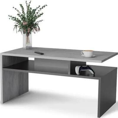 Produktbild von Meble Pitus Couchtisch ST4 90x50 cm rechteckig – Beton/Schwarz