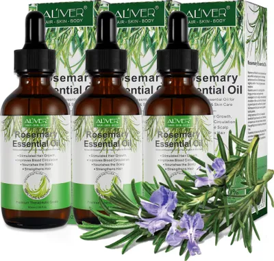 Produktbild von Rosmarinöl Ätherisches Öl Haarwachstum Kopfhaut Haarpflege Hautpflege Bio Vegan 3x 60ml