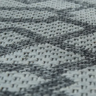 Produktbild von TT Home Flachgewebter Teppich Geometrisches Muster Kontrurenschnitt Webmuster Grau Trend Größe 120x160 cm