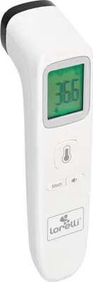 Produktbild von Lorelli Infrarot Thermometer berhrungslos, Krper, Oberflchen, LCD-Display wei