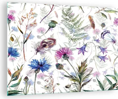 Produktbild von Bilder auf glas - Blume Wiese Natur - 70x50cm - Glasbilder - Wandbilder - Kunstdruck - zum Aufhängen bereit - Wanddekoration aus Glas - Glas Bilder - Wandbild auf Glas - Einteilig - GAA70x50-3838