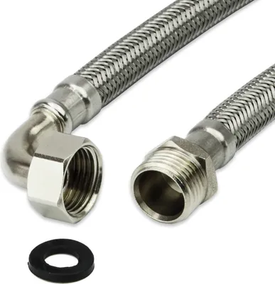 Produktbild von AWM Edelstahl Flexschlauch (DN8) 1/2" BOGEN x 1/2" AG - 60 cm Armaturn Panzerschlauch Sanitär Hauswasserwerk