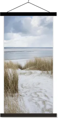 Produktbild von MuchoWow® Textilposter Nordsee - Dünen - Wasser 90x180 cm mit schwarzem Rahmen - Dekoration Wohnzimmer