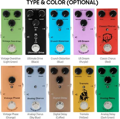 Immagine prodotto di IRIN EF-07 Pedale effetto per chitarra elettrica, mini effettore portatile singolo con true bypass - chorus analogico (blu cielo)