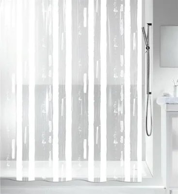 Obrázok produktu pre Spirella 7610583201485, Vzor, Prsteň, Polyethylene-vinyl acetate (PEVA), Biela, 40 °C, 1800 mm