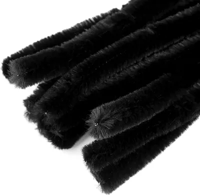 Pfeifenreiniger 20 Stück Chenille-Draht 10mm Länge 30cm Basteldraht Dekodraht Farbwahl schwarz