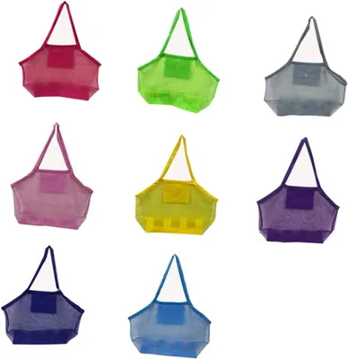 Produktbild von Strandnetztasche für Jungen und Mädchen, tragbare Tragetasche für Spielzeug, Farben nach Zufallsprinzip