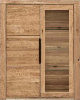 Produktbild von home24 Highboard - Eiche Teilmassiv - Eiche / Eiche Nachbildung