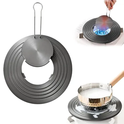 Produktbild von 2 in 1 Wärmeleitplatte mit Griff für Gasherd, Küche Auftauplatte Φ 26cm