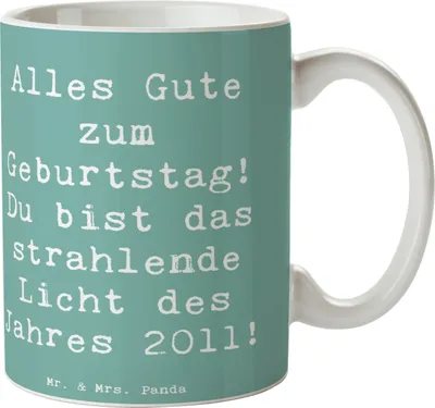 Produktbild von Mr. & Mrs. Panda haferl Spruch 2011 Geburtstag - Meeresbrise - Geschenk, Glückwunsch, Becher, Geburtstagsfeier, Happy Birthday, Jubiläum, Kaffeebecher, Pott, Trinkbecher