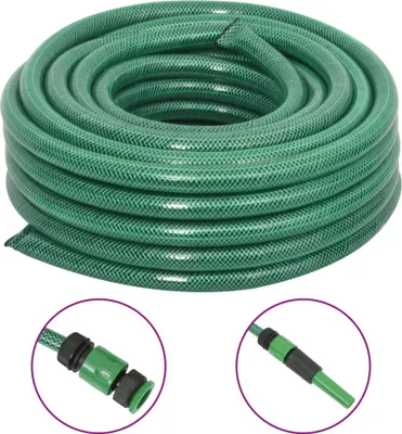 Produktbild von Gartenschlauch mit Kupplung-Set Grün 0,75" 50 m PVC