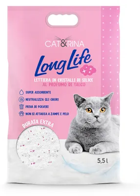 Produktbild von Cat&Rina Long Life Silica, Silikat Katzenstreu. Super saugfähig, bakteriostatisc