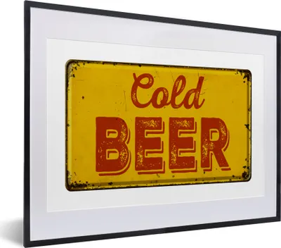 Produktbild von MuchoWow® MuchoWow® Gerahmtes Poster Mancave - Metallschild - Vintage - Zitate 40x30 cm - Poster mit zchwarzem Bilderrahmen - Bilderrahmen - Poster im Rahmen