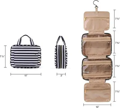 Produktbild von Famanu Kosmetiktasche Wasserabweisend - M-Streifen, Medium