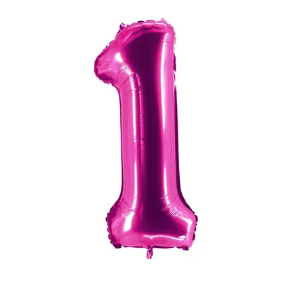 Produktbild von Folienballons Pink 100cm Zahl 1 zum ersten Geburtstag Kindergeburtstag Jubiläum